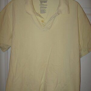 Old Navy Basic Polo Men's Size Large Pale Yellow 100% Cotton